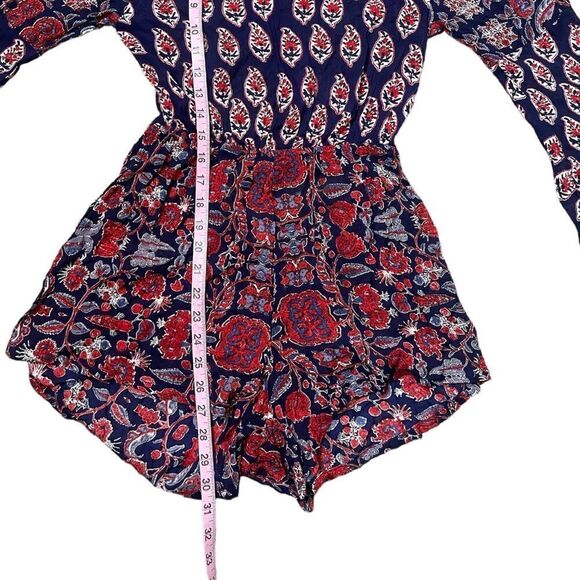 Anthropologie Raga Infinite Nights Open Back Bohemian Mixed Print Romper - Picture 12 of 14